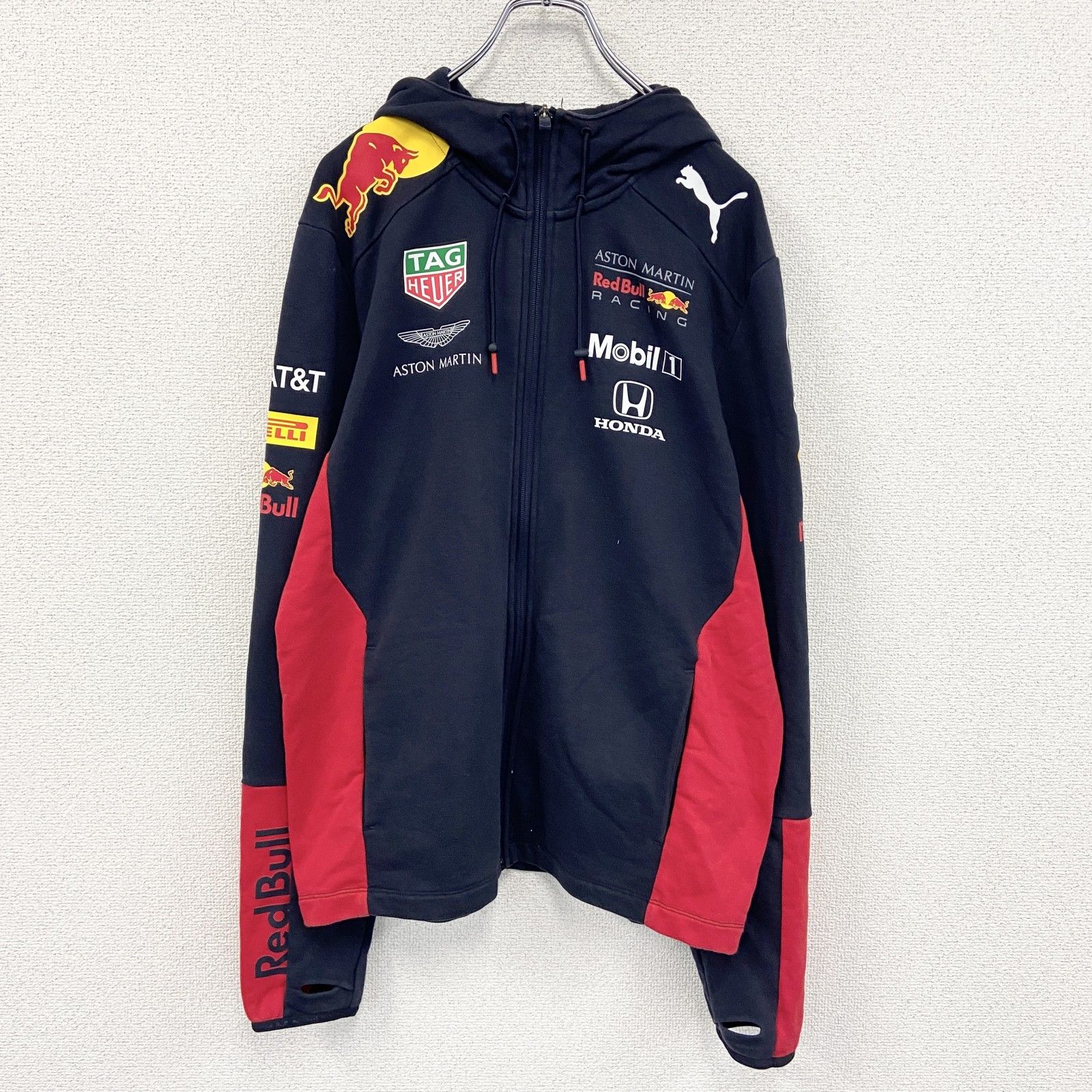 古着 used PUMA プーマ レッドブル フルジップスウェットパーカー