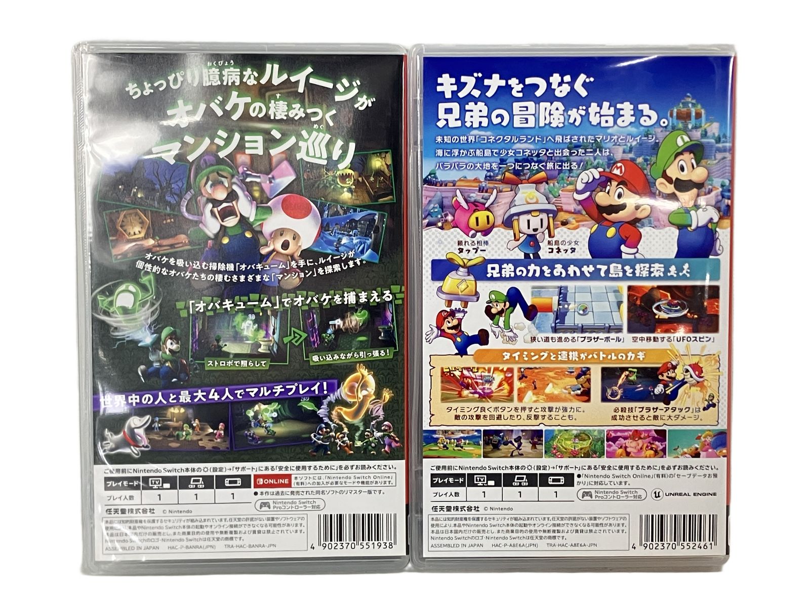 Nintendo Switch ルイージマンション2 HD マリオ-ルイージRPG ブラザージップ ソフト2本セット ゲーム