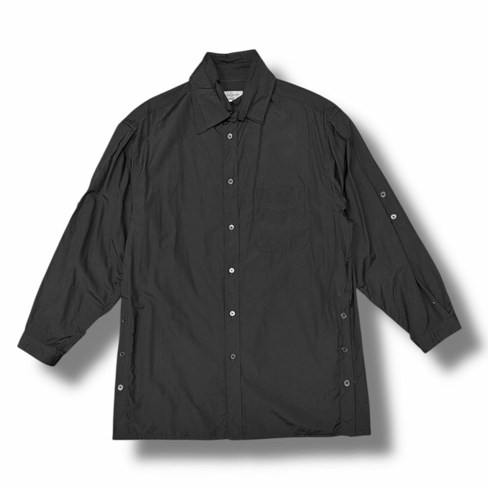 Yohji Yamamoto POUR HOMME 24 AW CHAIN STITCH BROAD 3 PKT SHIRT チェーンステッチブロード3ポケットシャツ 長袖シャツ ヨウジヤマモトプールオム HO-B 03-001 ブラック 2 4279 M