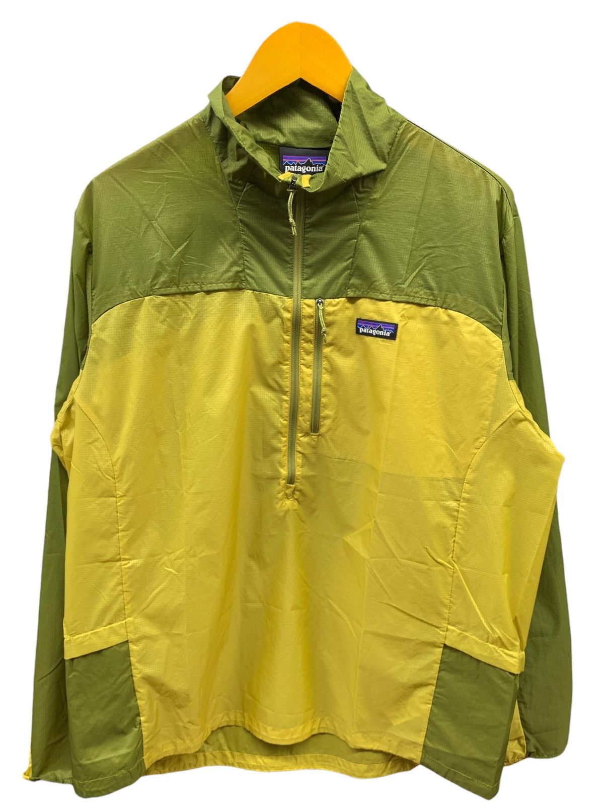 patagonia パタゴニア HOUDINI STASH ハーフジップ プルオーバー ナイロン ベトナム L カーキ イエロー メンズ 025