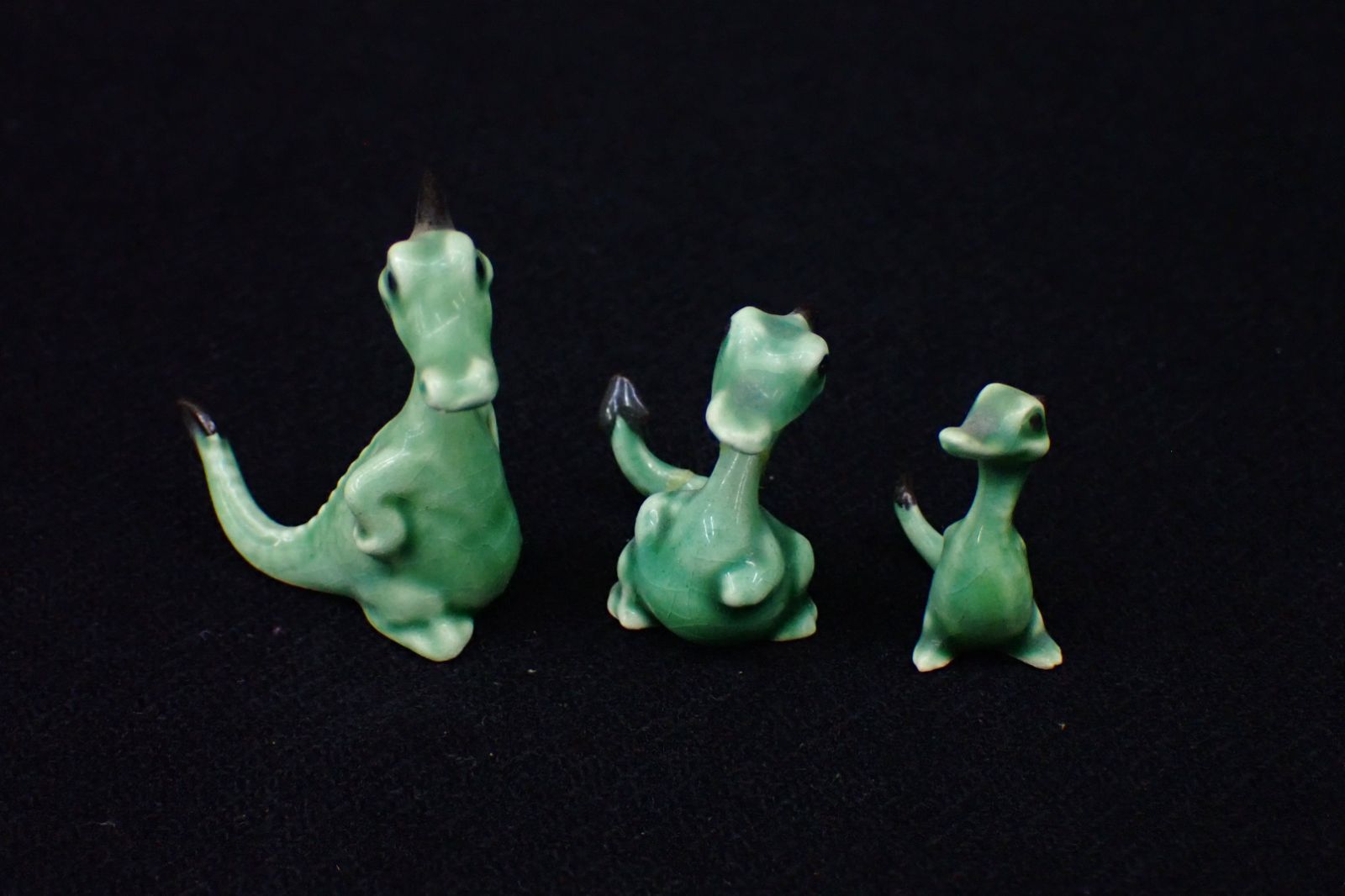 △09 Hagen-Renaker ヘイゲンリネカー ミニドラゴン 3体△龍/陶器製