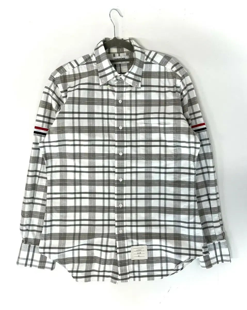 トム ブラウン 白|グレー CHECK シャツ