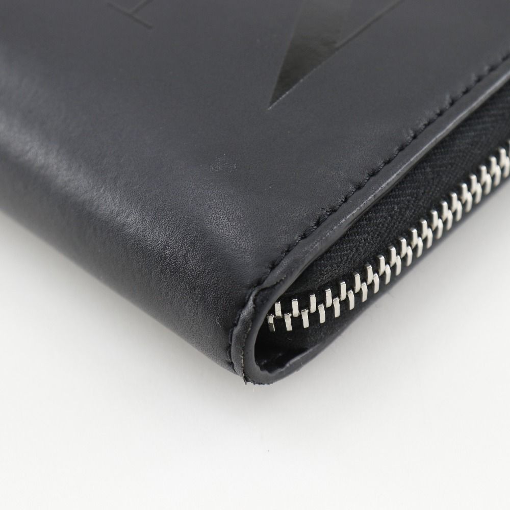  Valentino Garavani ヴァレンティノ ガラヴァーニ ラウンドファスナー ロゴ カーフ 黒 ユニセックス 長財布 その他 小物