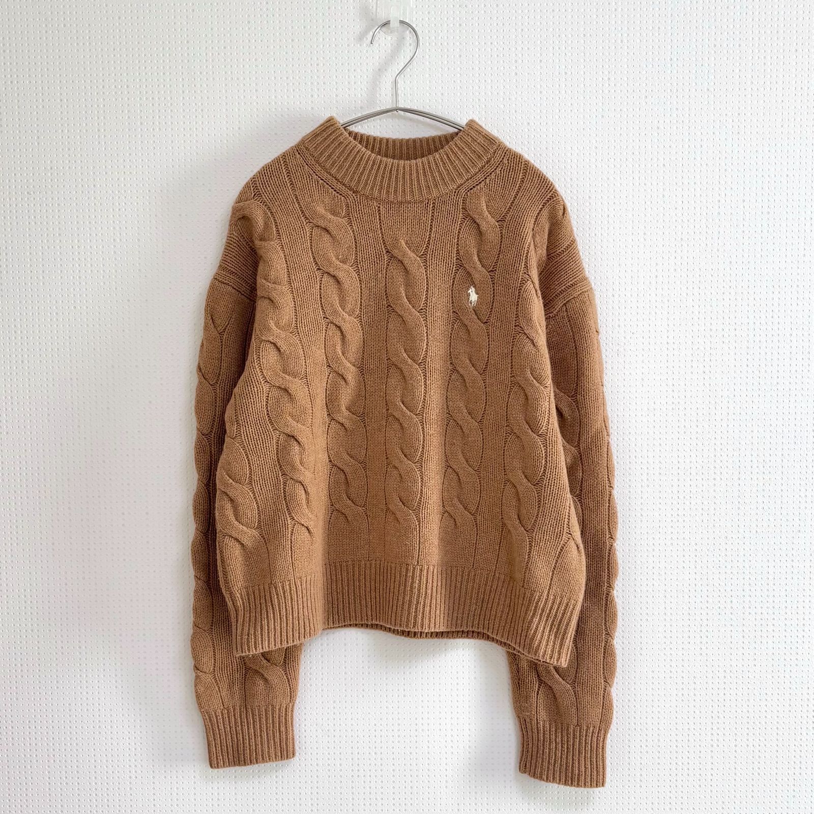 POLO RALPH LAUREN ポロ ラルフローレン ケーブルニット モックネック セーター ウールカシミヤ クロップド P 362