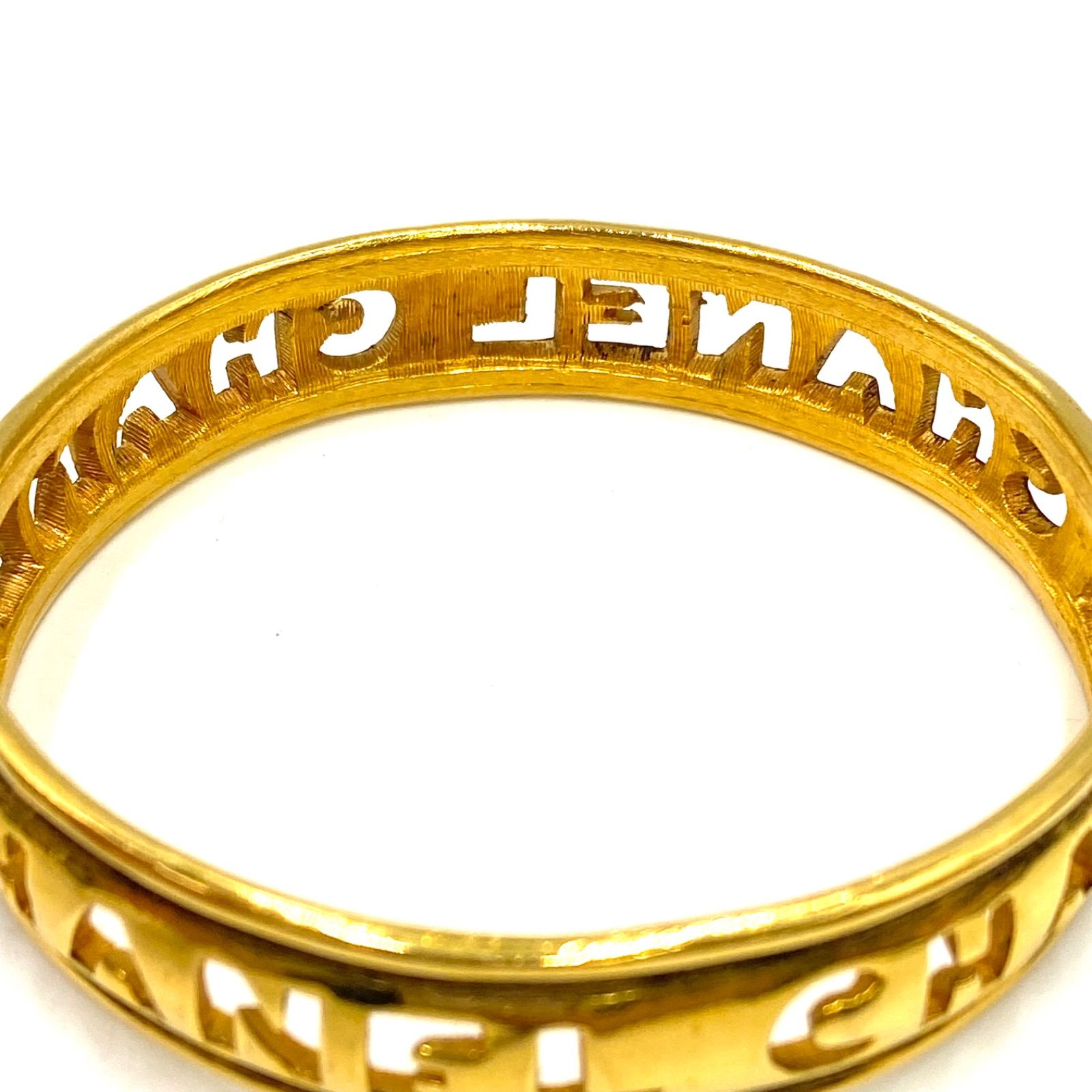 ヴィンテージ 希少価値 シャネル バングル 超希少 CHANEL シャネル ロゴ バングル ブレスレット ゴールド