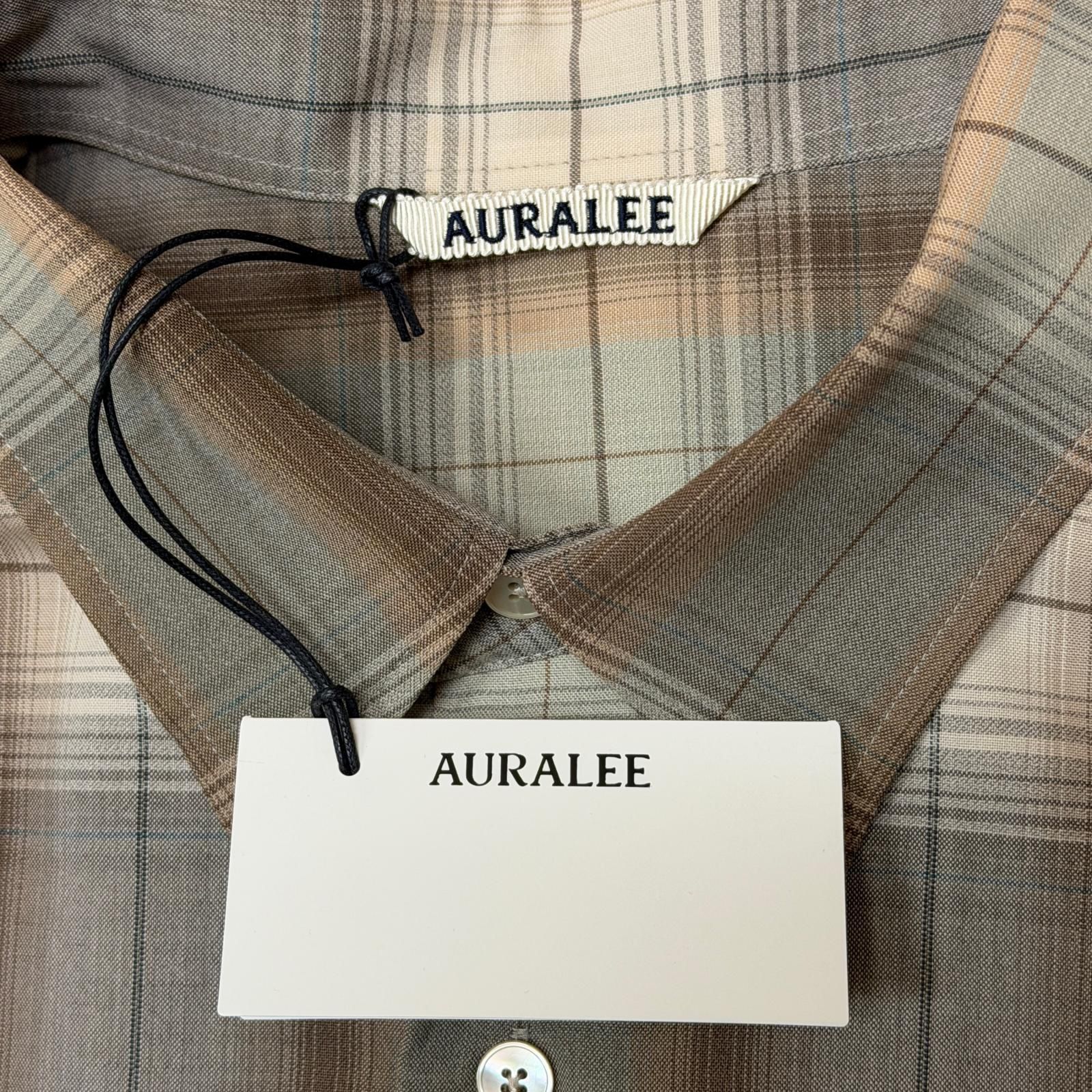 参考上代49500円 未使用 AURALEE 25SS SUPER LIGHT WOOL CHECK SHIRT