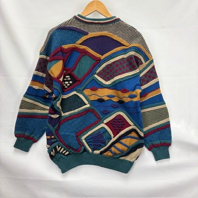 EMAROO PURE NEW WOOL 3Dニット クレイジーパターン サイズ12 TO FIT 