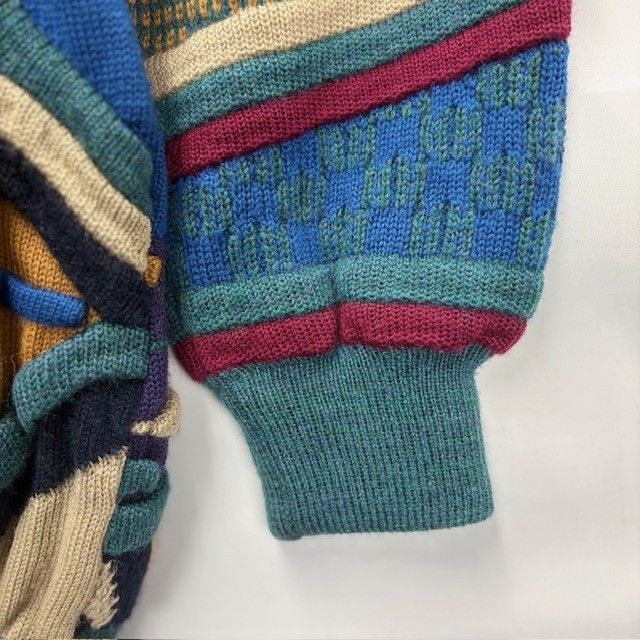 EMAROO PURE NEW WOOL 3Dニット クレイジーパターン サイズ12 TO FIT