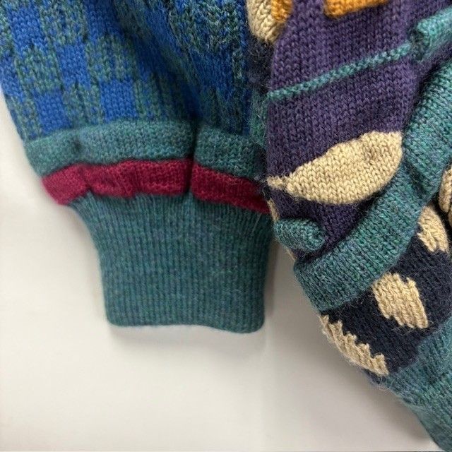 EMAROO PURE NEW WOOL 3Dニット クレイジーパターン サイズ12 TO FIT