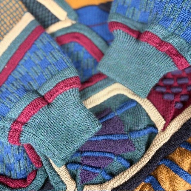 クレイジーパターン3Dニット　MADE IN USA　ゆるだぼ クレイジーパターン3Dニット MADE IN USA ゆるだぼ