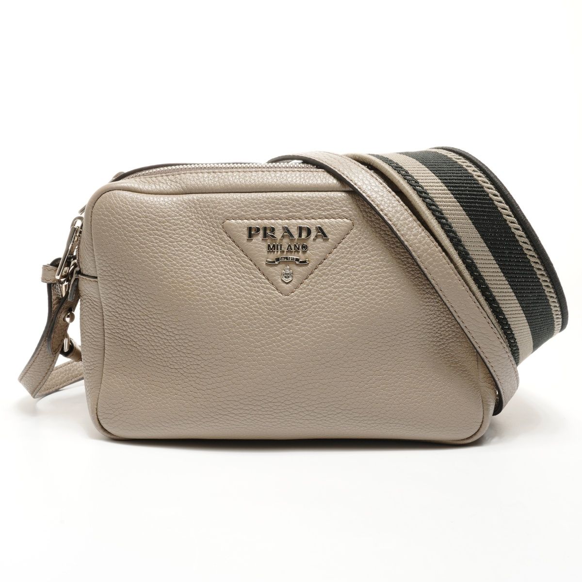 PRADA プラダ ショルダーバッグ レザー ジャガード ショルダー カメラバッグ