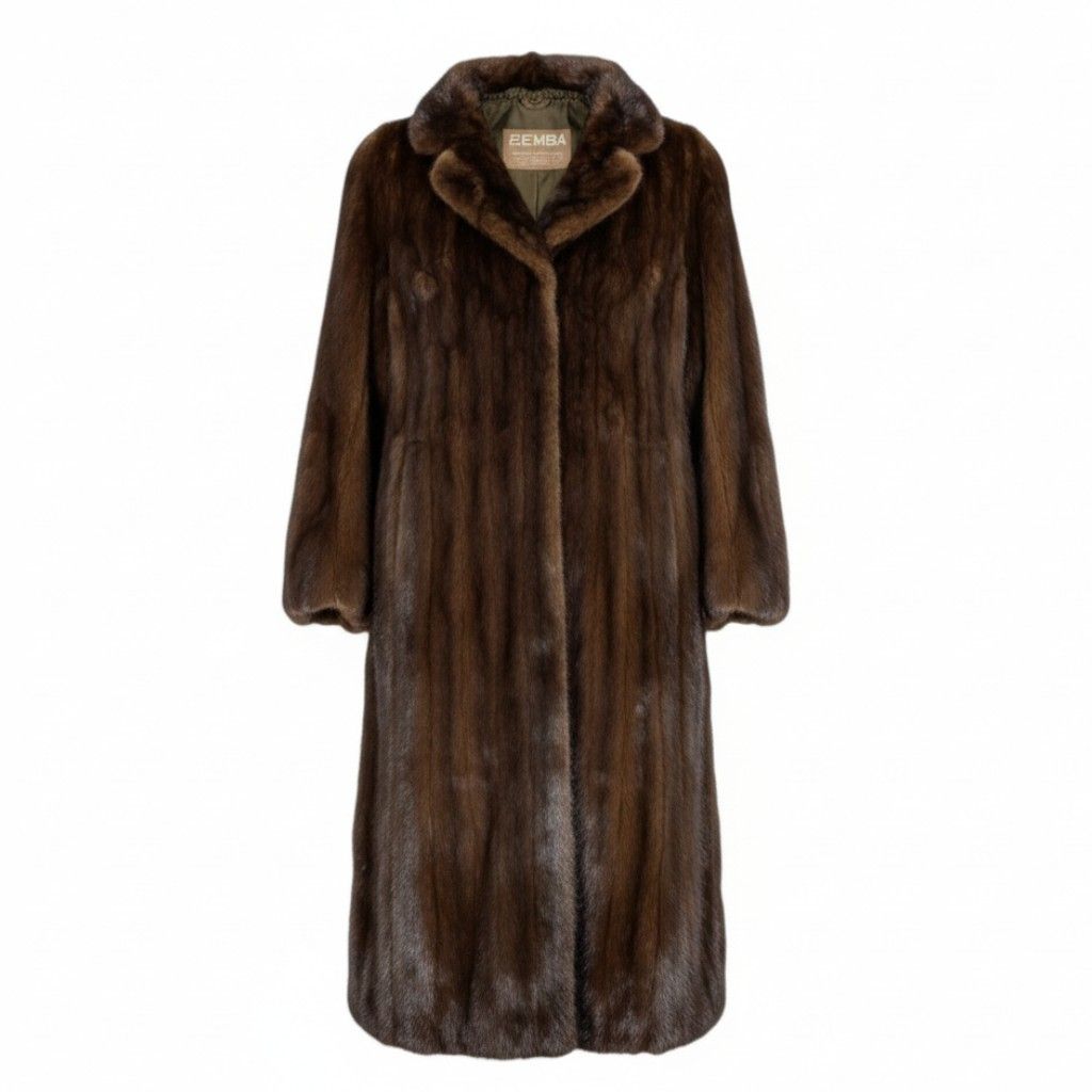 70L15 EMBA エンバ デミバフミンク 裾フリル 超ロングコート 丈118cm
