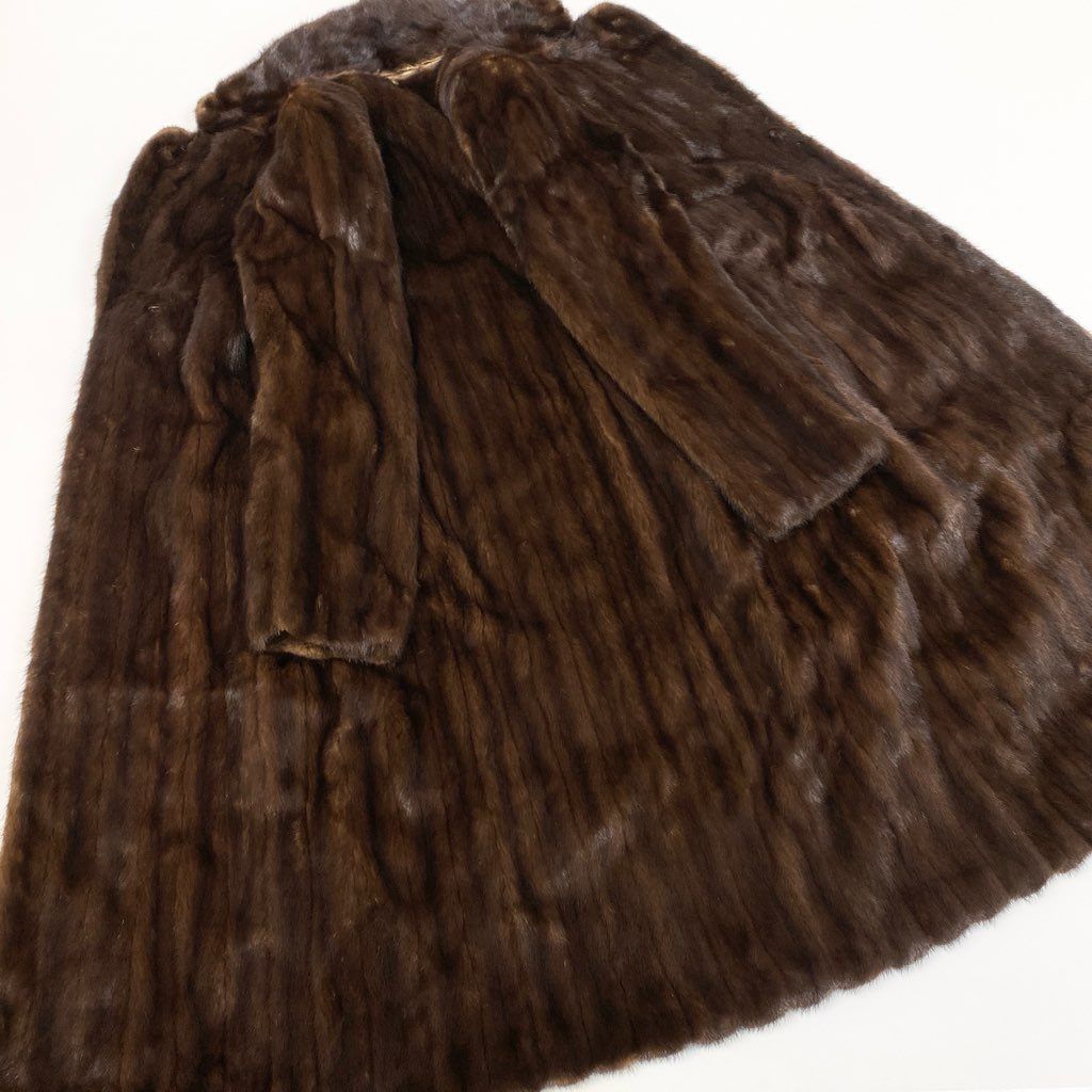 70L15 EMBA エンバ デミバフミンク 裾フリル 超ロングコート 丈118cm