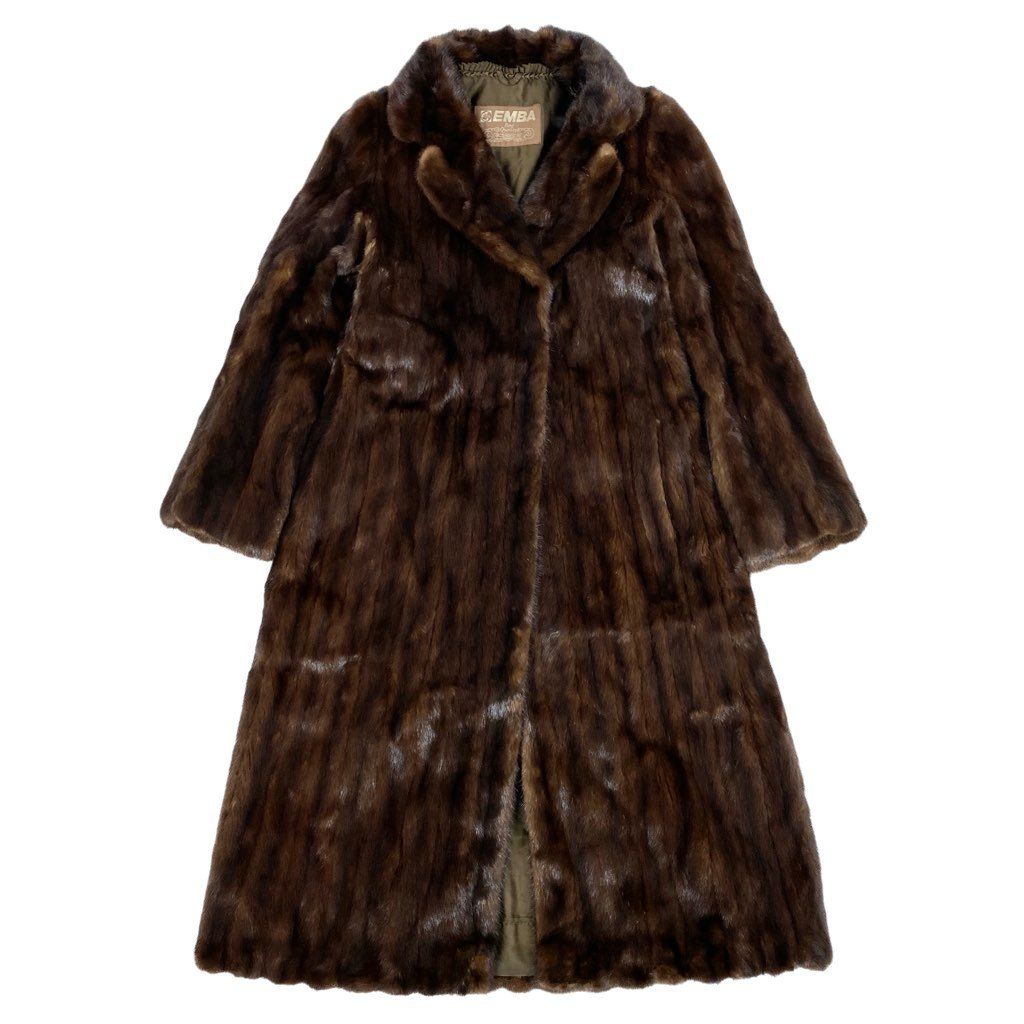 70L15 EMBA エンバ デミバフミンク 裾フリル 超ロングコート 丈118cm