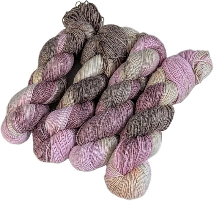 miagolale ウール 毛糸 4個 編み糸 並太 カシミヤ 手染め マルチカラー (プリムローズ)