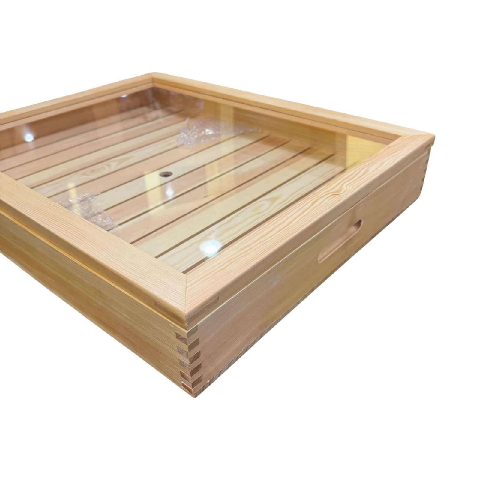 ◇ネタケース◇木製 寿司ネタ ネタ箱 目皿 アクリル蓋付 48×60cm