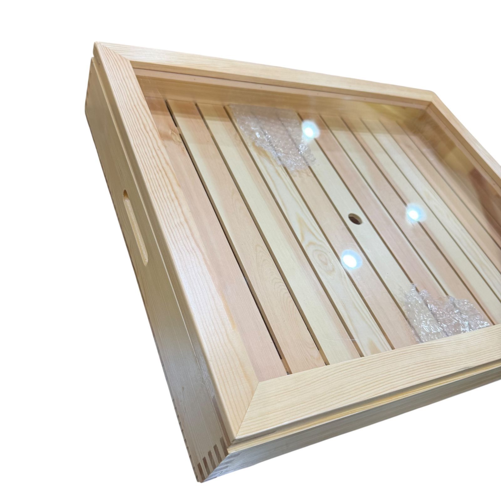 ◇ネタケース◇木製 寿司ネタ ネタ箱 目皿 アクリル蓋付 48×60cm