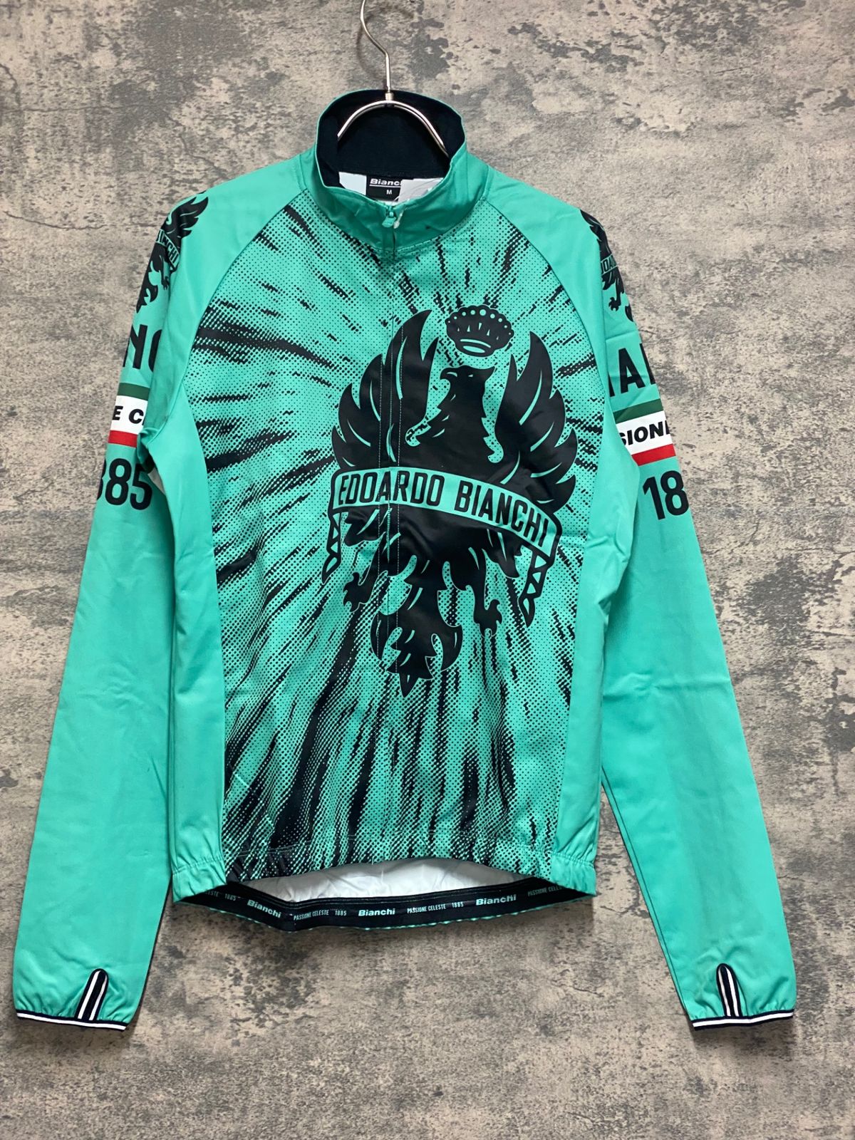 JS438 ビアンキ BIANCHI 長袖 サイクルジャケット チェレステ M ※汚れ