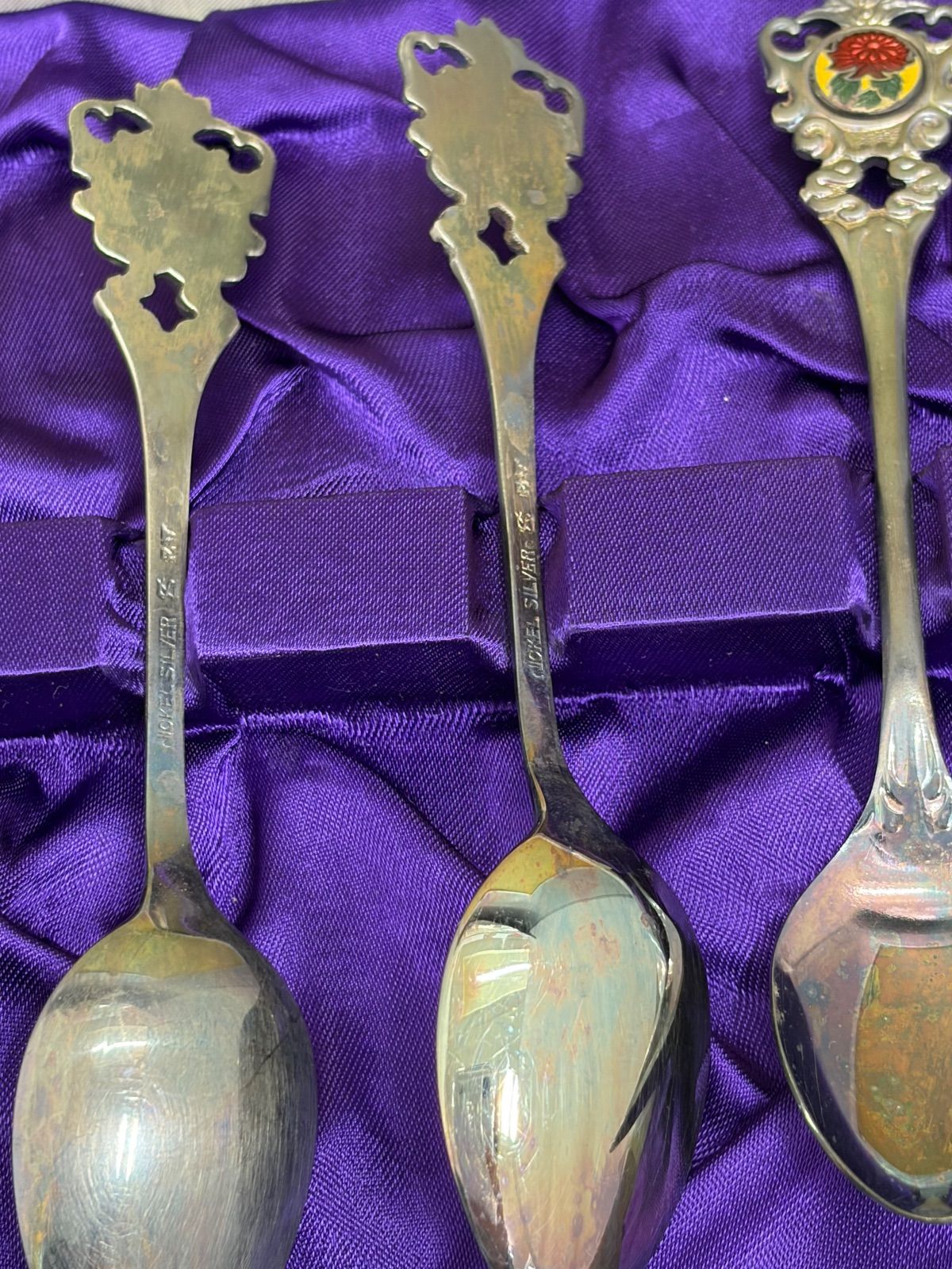 七宝焼スプーン 6本セット 菊 ニッケルシルバー ビンテージ - メルカリ