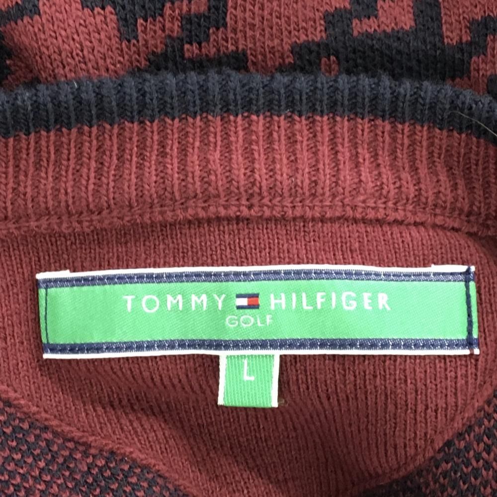 超美品】トミーヒルフィガー セーター ボルドー×ネイビー 千鳥格子