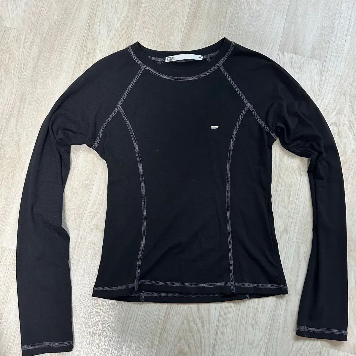 BOHEMSEO ボヘミアンソウル スポーティー ネック トップス ブラック