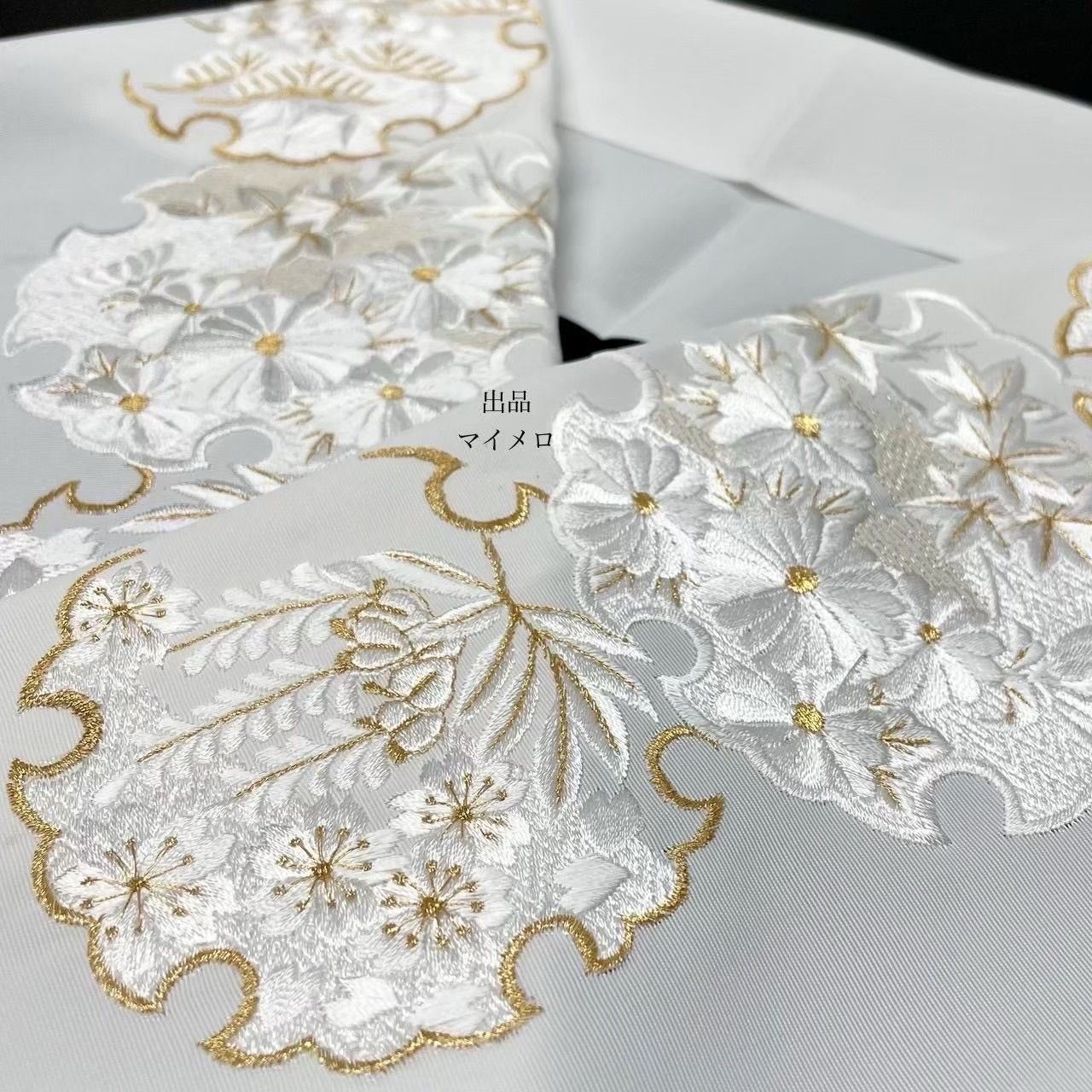 帯締め 帯揚げ 重衿 刺繍半衿 4点セット パール装飾 ツイスト ちりめん