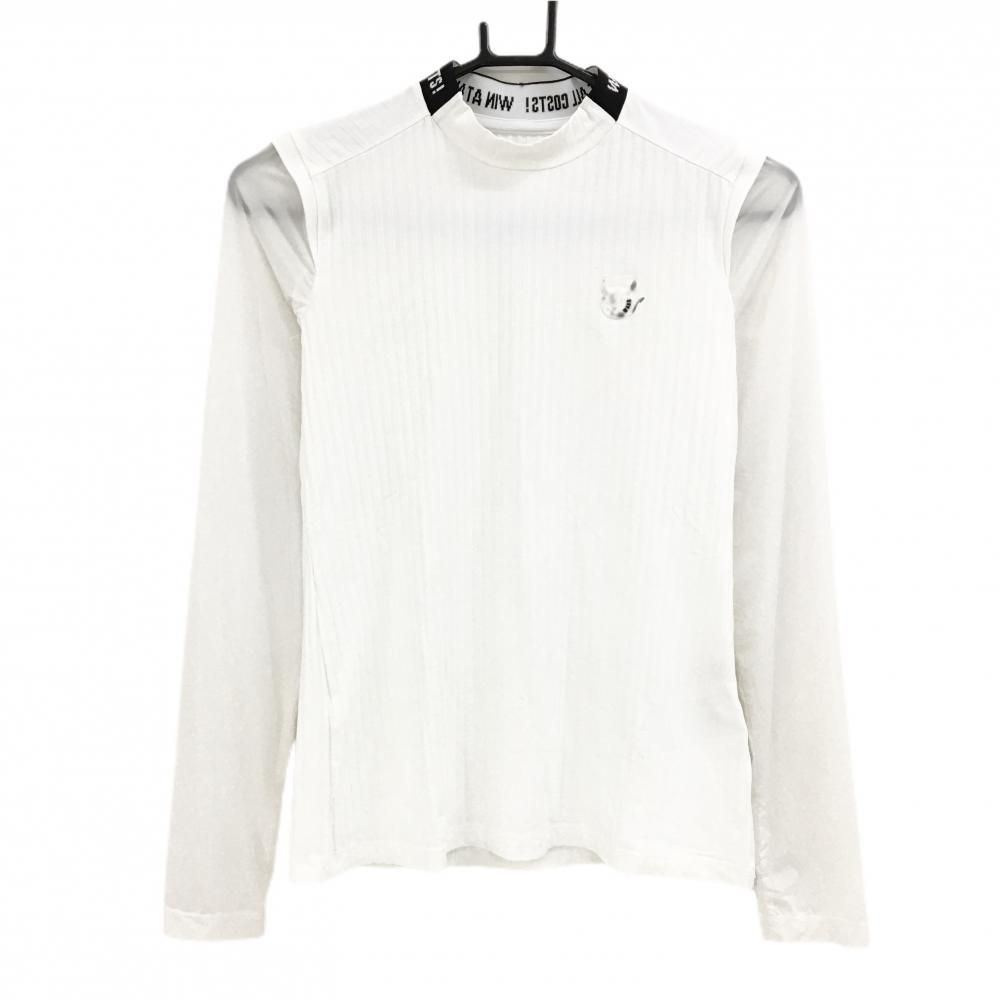 ワック 長袖ハイネックシャツ 白 袖透け感 韓国モデル レディース 3 L ゴルフウェア WAAK