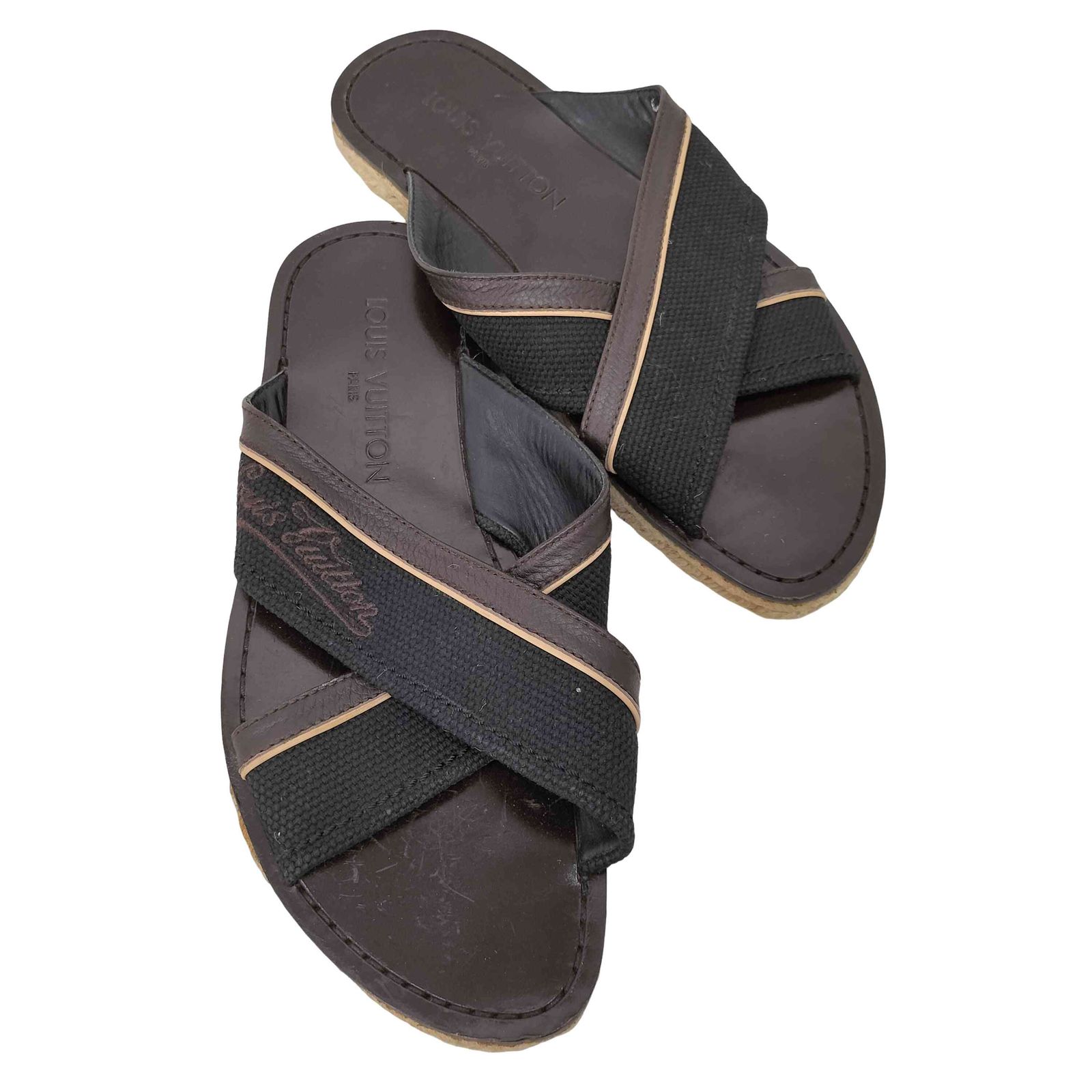 ルイヴィトン サンダル　エスバドリーユ　キャンパスレザー　ジュート ルイヴィトン LOUIS VUITTON エスパドリーユ キャンバス レザー