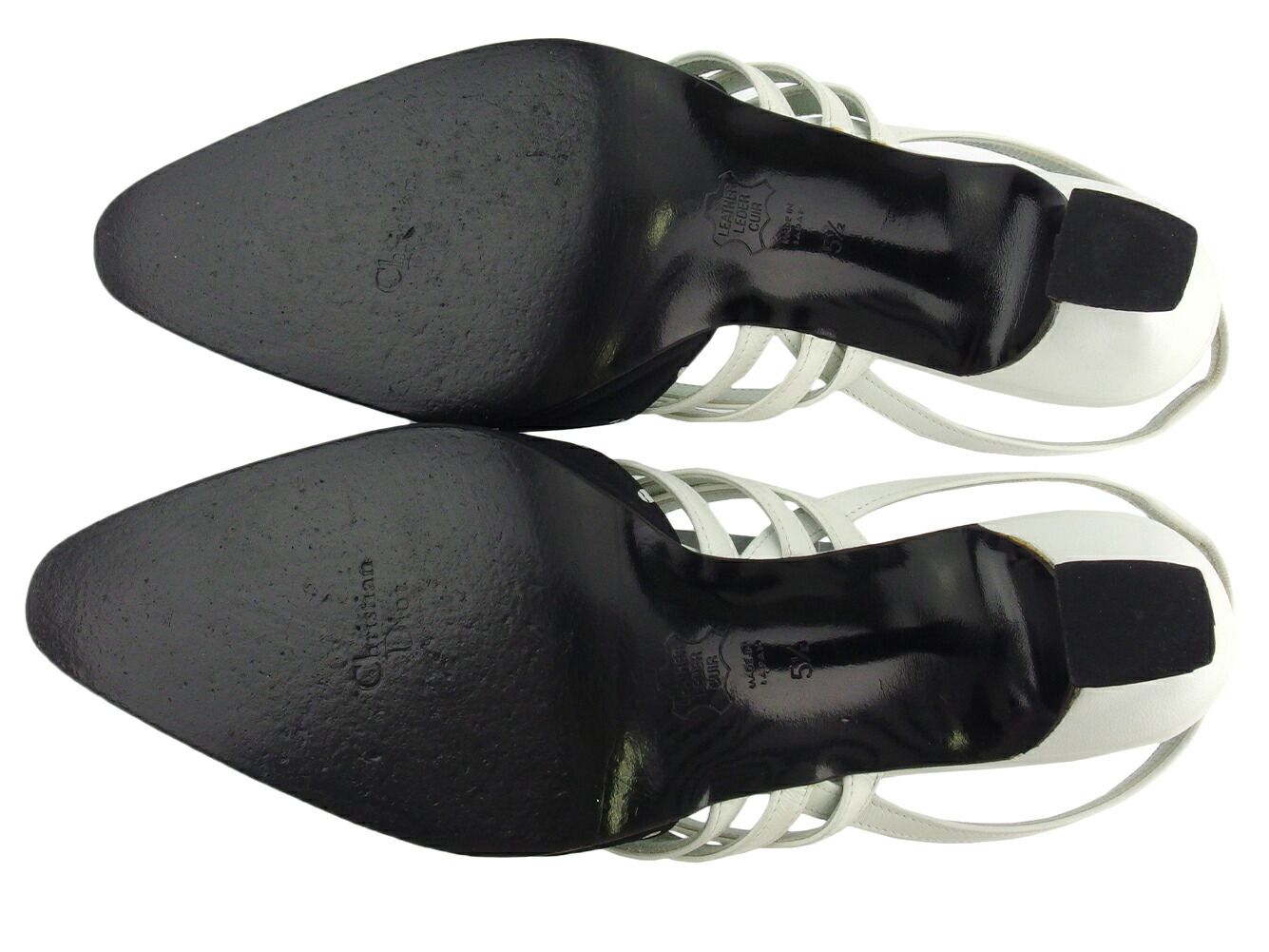 【X'masセール★30%OFF】ディオール Dior パンプス水玉 ドット ♯5ハーフ バックストラップ ブラック ホワイト 白 レディース 中古 最大30％OFF☆新春セール】ディオール Dior パンプス 水玉 ドット ♯5