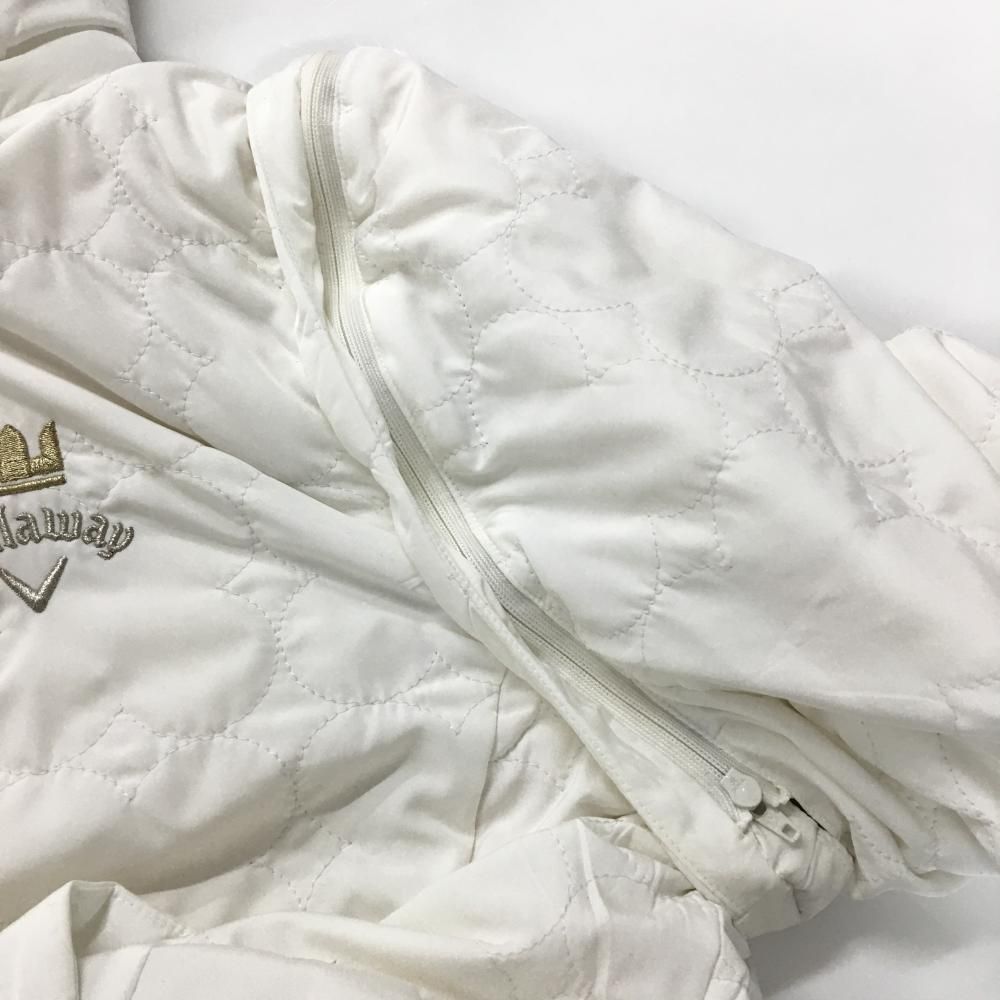 キャロウェイ リバーシブルダウンジャケット 白 キルティング 裏花柄
