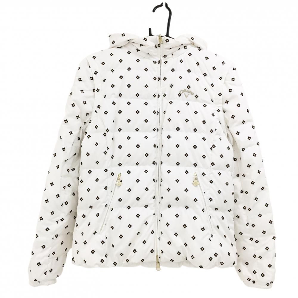 キャロウェイ リバーシブルダウンジャケット 白 キルティング 裏花柄