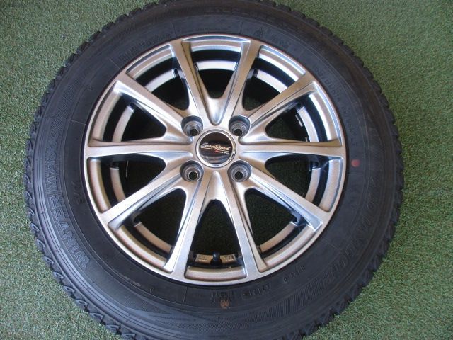  み ユーロスピード 155 80 R 14 スタッドレスタイヤ４本SET サクシード プロボックス NV 150 ADバン 14インチ タイヤ ホイールセット