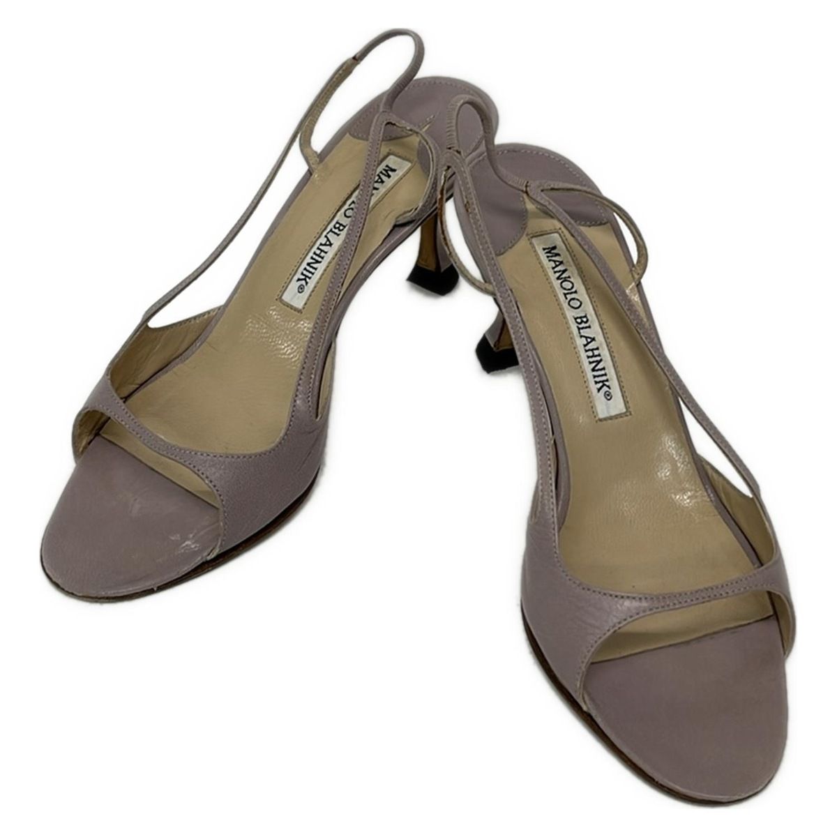 MANOLO BLAHNIK マノロブラニク サンダル 34 レディース - ベージュ レザー