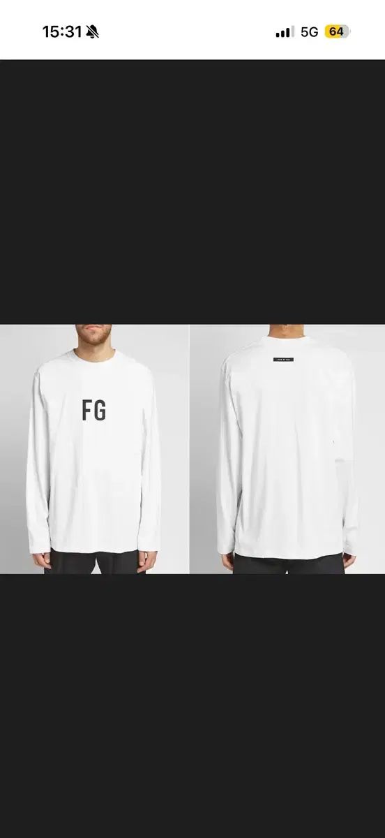 FEAR OF GOD フィアオブゴッド FG ロゴ ロングスリーブS BTS ジョングク JUNGKOOK JK グク 着用