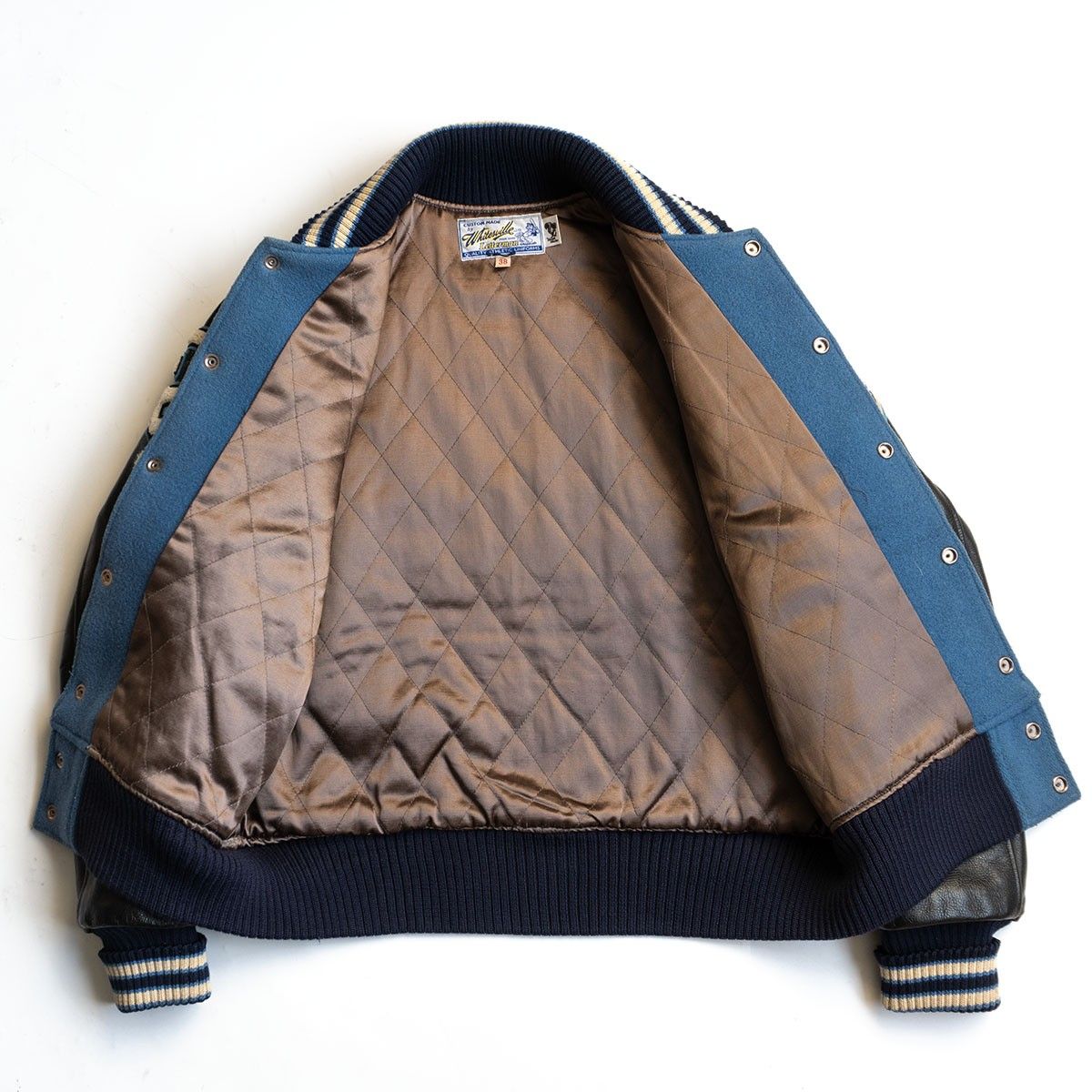 美品】WHITESVILLE【×Skunk Works フルデコ レザースリーブ スタジャン