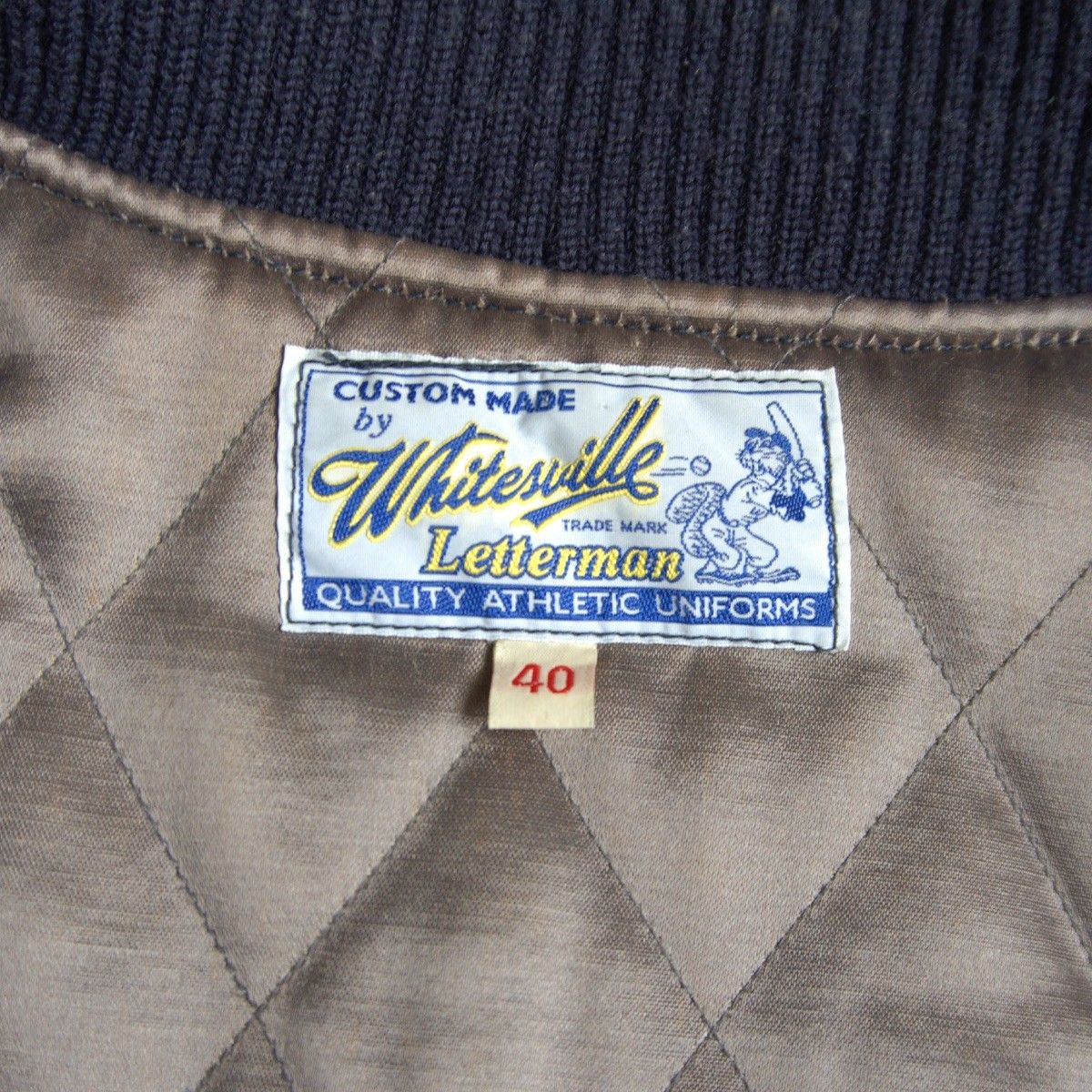 雰囲気抜群】WHITESVILLE【フルデコ レザースリーブ スタジャン】40