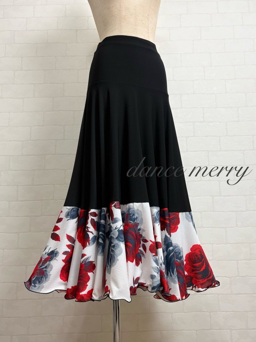 新品 社交ダンス ツーピース 黒 白 赤 タンゴ ワルツ パーティ 8244