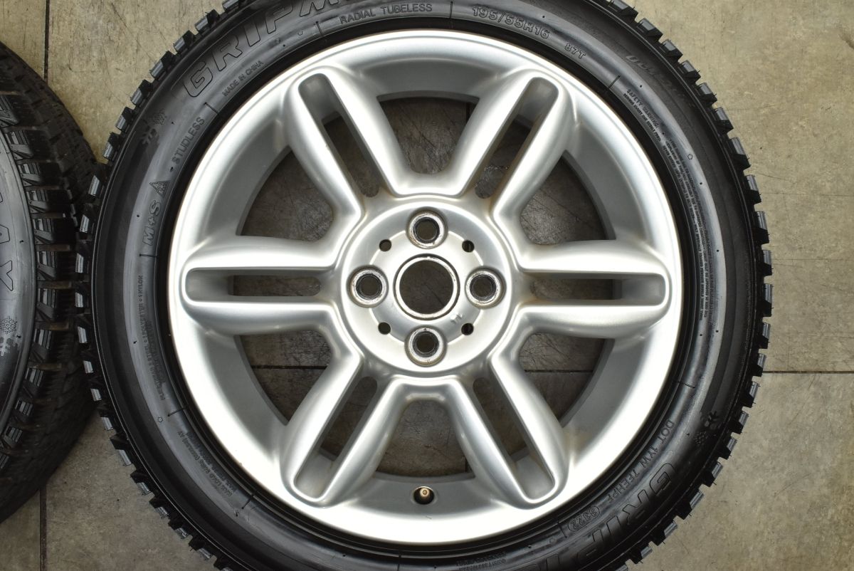  程度良好品 MINI R 56 ミニクーパー 16 in 6 5 J 48 PCD 100 GRIPMAX GRIP ICE X 195 55 グリップアイス 57 54 53 52 50 16インチ タイヤ ホイールセット