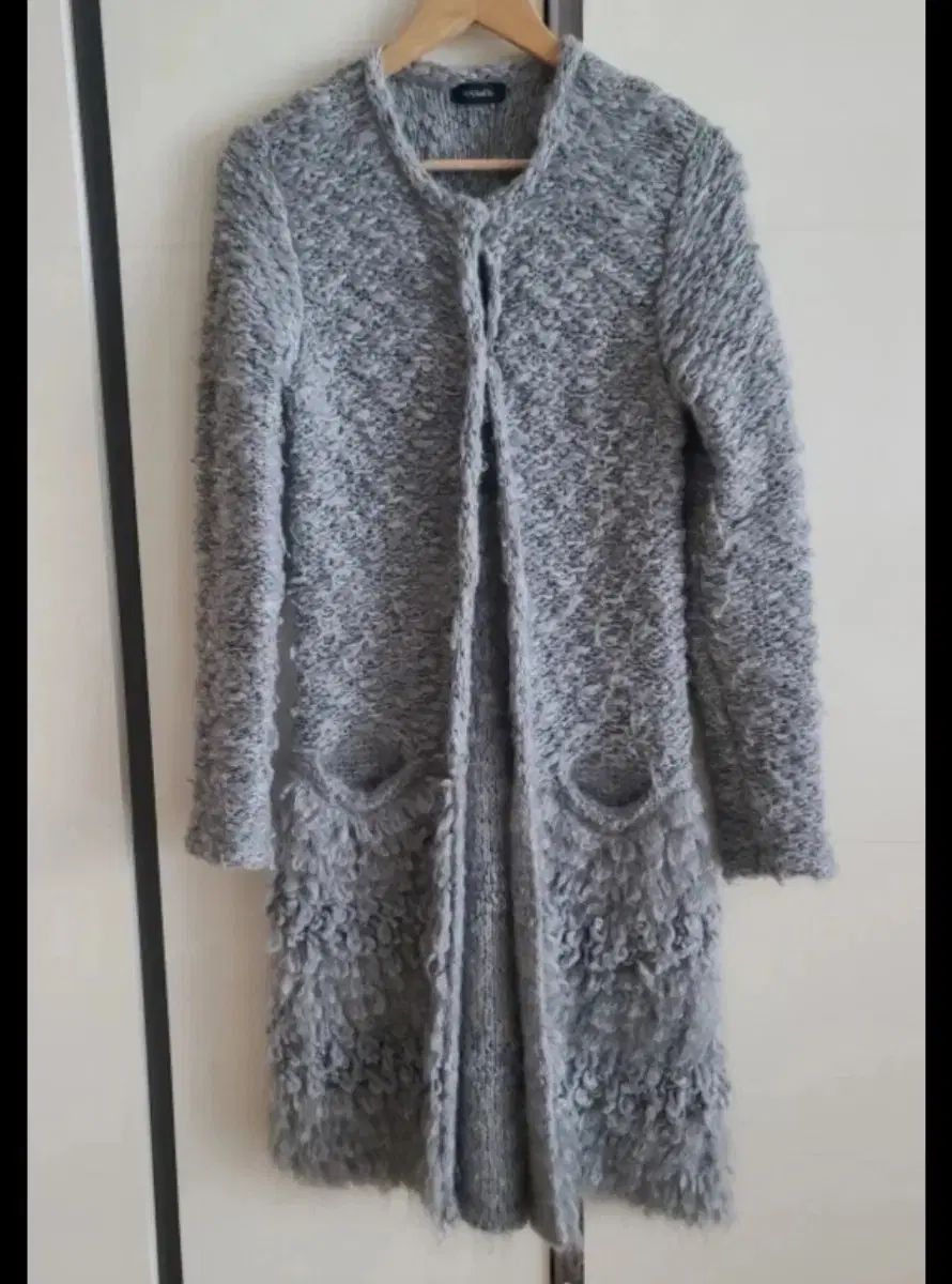 【美品】マックスマーラ ロングカーディガン カシミヤ混 リボンベルト グレー 美品】マックスマーラ ロングカーディガン カシミヤ混 リボンベルト