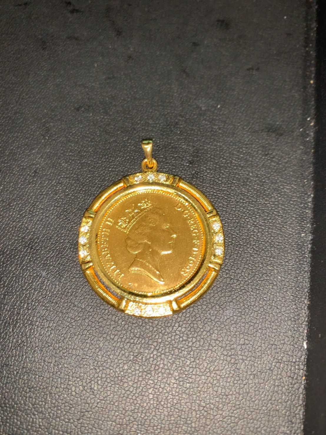 エリザベス女王 コインネックレス 1993 ゴールド 2ペンス 英国