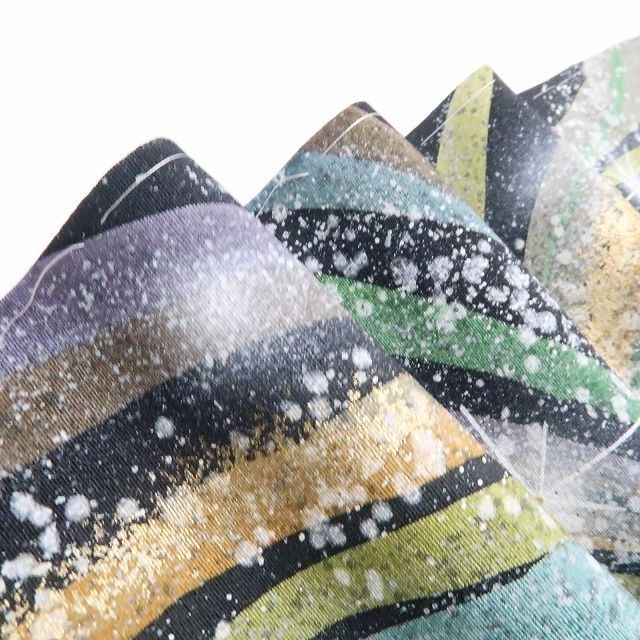 ❁tomihisa❁ たたき染め 着物 正絹 仕付け糸付 トール ワイドサイズ 成人式 花咲き 渦巻き 壮大な美を生む旋風 振袖 7396