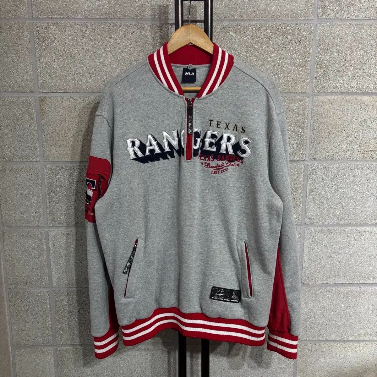 MLB テキサス レンジャーズ ハーフジップ スウェット 긴팔 Tシャツ