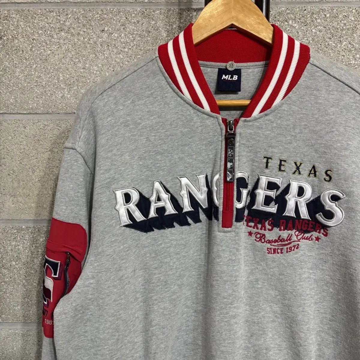 MLB テキサス レンジャーズ ハーフジップ スウェット 긴팔 Tシャツ