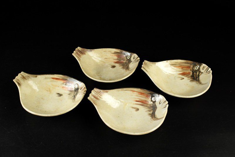 蔵C 9510 j 河豚型 手付呑水 とんすい 向付 小鉢 四客