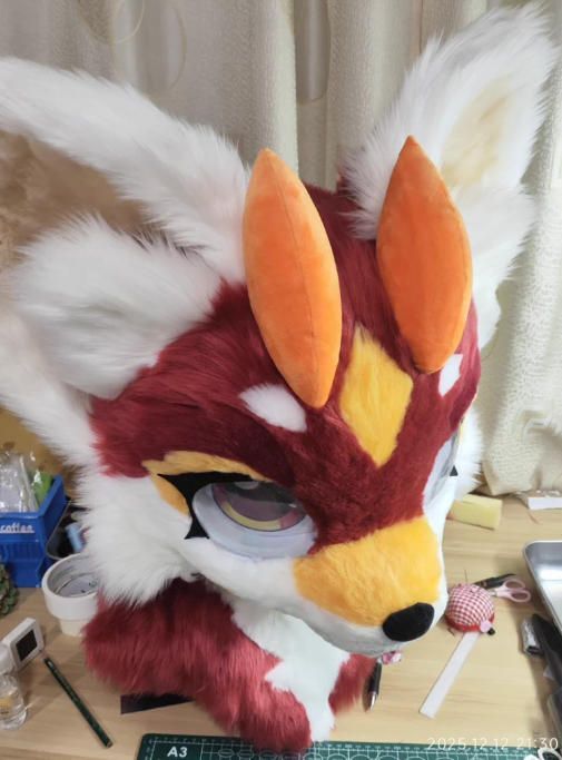 着ぐるみヘッド 犬 NO.468 赤 全頭ヘッド ケモノ ファースーツ ぬいぐるみ コスプレ コスチューム kigurumi