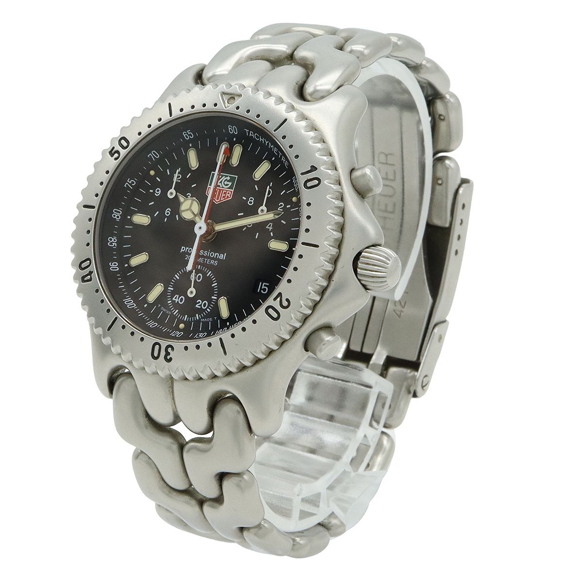 TAG Heuer タグ ホイヤー セルシリーズ プロフェッショナル クロノグラフ ブラック文字盤 SS メンズ クォーツ 腕時計 S 39.306