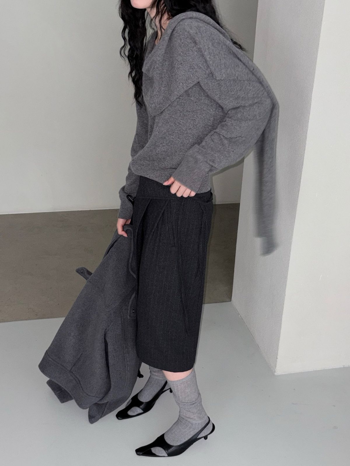  25 FW コム デ ギャルソン スカート ミディ丈 sk その他 ひざ丈スカート