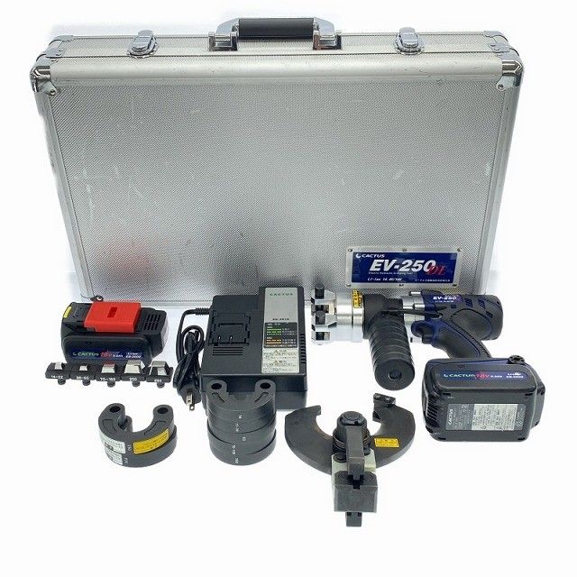  比較的 CACTUS カクタス 14.4 V 18 コードレス電動油圧式圧着工具 EV-250 DL バッテリ 充電器 ダイス ケーブルカッタ付120134 空調設備 住宅設備