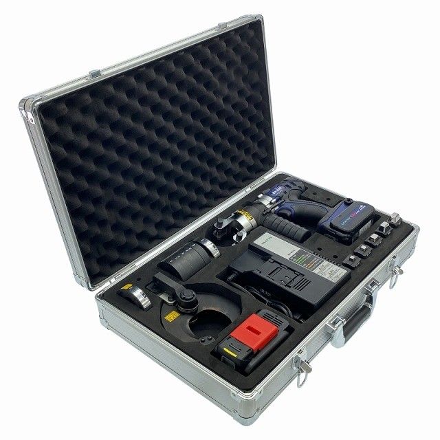 比較的 CACTUS カクタス 14.4 V 18 コードレス電動油圧式圧着工具 EV-250 DL バッテリ 充電器 ダイス ケーブルカッタ付120134