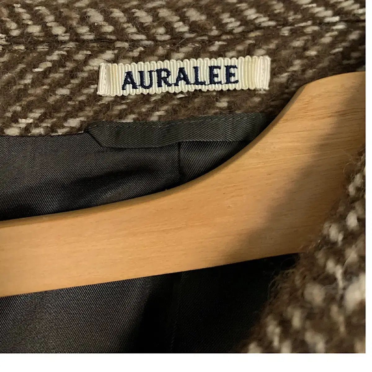 AURALEE アルパカ ヘリンボーン ツイード ブルゾン 002